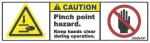 Decal, JetGo, CAUTION: Pinch Point Hazard, 4.75? x 1.375"