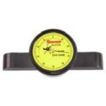 Starrett 100mm Base Top Reading Dial Depth Gage 215mm Range, 0.01mm Graduations With Extension & Case