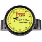 Starrett 60mm Base Top Reading Dial Depth Gage 215mm Range, 0.01mm Graduations With Extension & Case