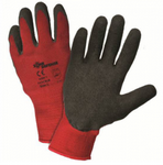 West Chester Zone Defense™ Black Latex Crinkle Coated Red Poly/Cotton Lined Gloves