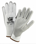 West Chester Barracuda Gray PU Dipped White HPPE Cut Resistant Gloves