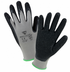 West Chester 13 Gauge Black Latex Palm Coated Gray Nylon Lined Gloves