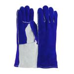 PIP® Blue/Gray Cotton Foam Lined & Kevlar Stitched Split Cowhide Leather Welding Gloves - Large