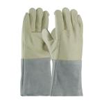 PIP® Natural Mig Tig Kevlar Stitched Top Grain Cowhide Leather Welding Gloves - Leather Gauntlet Cuffs