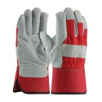 PIP Top Grain Red Foam Lined Fabric Back Insulated Cowhide Leather Gloves - Rubberized Safety Cuff