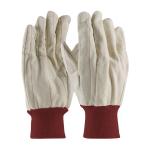 PIP West Chester Natural Nap-In Finish Red Knit Wrist Cotton Canvas Double Palm Gloves - Large