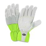 Ironcat® Hi-Viz Green Kevlar Stitched Foam Padded Knuckles Buffalo Skin Utility Gloves