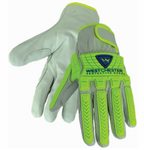 West Chester Hi-Viz Gray/Yellow A7 Palm Goat Leather TPR Driver Gloves