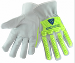 West Chester Hi-Viz TPR Protected Cowhide Leather Driver Gloves