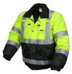 MCR Safety Class 3 Black/Lime Water Resistant Fluorescent Bomber Jacket