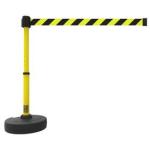 Banner Stakes Plus Barrier Set With Yellow/Black Diagonal Striped Banner
