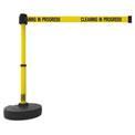 Banner Stakes Plus Barrier Set With Yellow "Cleaning in Progress" Banner