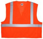 MCR Safety Class 2 ANSI Orange Break Away Mesh Hook & Loop Safety Vest