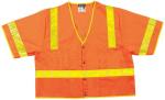 MCR Safety Class 3 ANSI Orange Solid Snap Closure Safety Vest