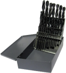 Qual Tech 29 Pc Drill Bit Set with Black Oxide Split Point Drills in Fractional Sizes