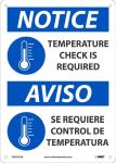 NOTICE TEMPERATURE CHECK IS REQUIRED SIGN ENG/SPAN