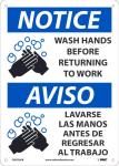WASH HANDS BEFORE RETURNING TO WORK, ENG/ESP
