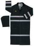 MCR Safety Classic Plus Limited Flammability Black Reflective Strip .35mm PVC/Polyester 60" Rider Rain Coat
