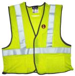 MCR Safety Flame Resistant Class 2 ANSI Lime Mesh Hook & Loop Safety Vest