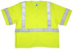 MCR Safety Class 3 Lime Flame Resistant Mesh Blend Fabric Safety Vest