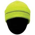 Knit Ski Cap/Lime w/Reflective Stripe
