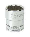GearWrench 3/8" Drive 12 Point Standard Metric 15mm Socket