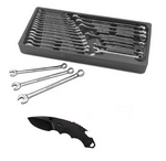 GearWrench 24pc. Metric & SAE Long Pattern Non-Ratcheting Combination Wrench Set With Black Shuffle Knife
