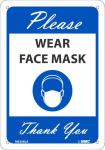 PLEASE WEAR FACE MASK THANK YOU, BLUE