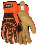 MCR Safety Ultra-Tech Orange Goatskin Palm Diamond Tech Lined Cut Resistant Gloves