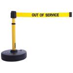 Banner Stakes Plus Barrier Set With Yellow "Out of Service" Banner