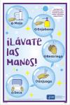 WASH YOUR HANDS STEP-BY-STEP, POSTER, SPANISH