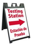 TESTING STATION SIDEWALK STAND/SIGN, RIGHT