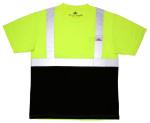 MCR Safety Class 2 Short Sleeve Black/Lime Reflective T-Shirt