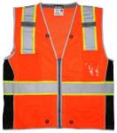 MCR Safety Class 2 ANSI Orange Mesh Black Side Panel Safety Vest