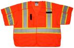 MCR Safety Class 3 ANSI Orange Mesh Hook & Loop Safety Vest