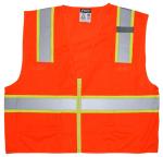 MCR Safety Surveyor Style Class 2 ANSI Orange Solid Zipper Safety Vest