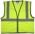 MCR Safety Economy Class 2 ANSI Lime Mesh Zipper 3 Pockets Safety Vest
