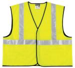 MCR Safety Economy Limited Flammability Class 2 ANSI Lime Solid Hook & Loop Safety Vest