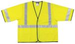 MCR Safety Class 3 ANSI Lime Solid Hook & Loop Safety Vest