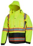MCR Safety ANSI Class 3 CSA Z96 Class 2 Lime Double Insulated Rip Stop Baggage Handling Jacket