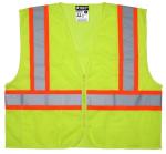 MCR Safety Economy Class 2 Limited Flammability Lime Zipper Safety Vest