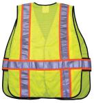 MCR Safety Class 2 Adjustable Lime Hook & Loop Safety Vest