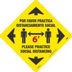 PRACTICE SOCIAL DISTANCING, YELLOW, ENG/ESP