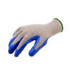 String Knit Cotton Glove with Blue Latex Dipped Palm