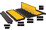 Checkers YJ5-125-AMS-Y/B Yellow Jacket 5 Channel AMS Assembled (Center Section & 2 Ramps) - Yellow/Black
