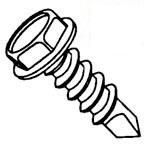 Unslotted Indented Hex Washer Head Steel Zinc Plated #2 Point Self Drilling Screws