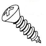 Phillips #8 Oval Head with #6 Head 18/8 Stainless Steel Type A Sheet Metal Screws