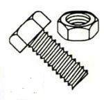 Hex Head Indented Machine Screws with Nuts Steel Zinc Plated Kit