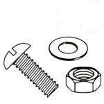 Slotted Round Head with Nuts & Flat Washer Steel Zinc Plated Machine Screw Kit