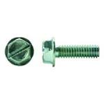 Slotted Indented Hex Head Steel Zinc Green Plated Machine Screws